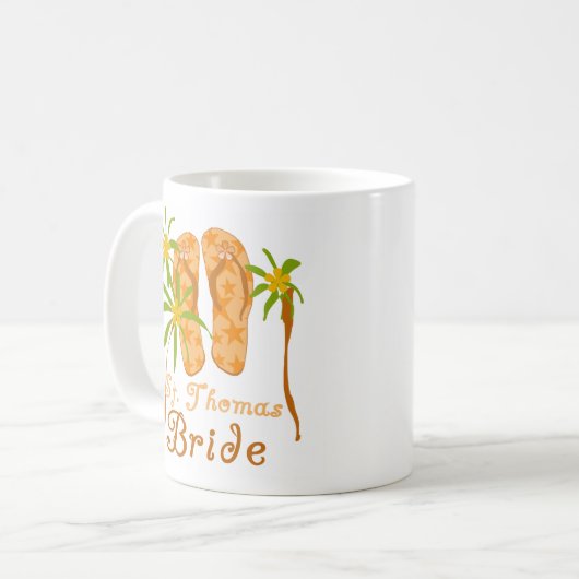 ビーチサンダルのセントトーマスの花嫁 コーヒーマグカップ (正面左)