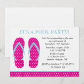 ビーチサンダルのパーティの招待状 招待状 (正面/裏面)