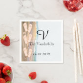 ビーチサンダルのビーチ結婚式 スタンダードカクテルナプキン (インサイチュ)