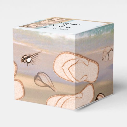 ビーチサンダルのビーチ結婚式 フェイバーボックス (正面サイド)