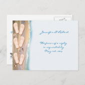 ビーチサンダルのビーチRSVPポストカード インビテーションポストカード (正面/裏面)