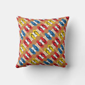 ビーチサンダルの原色のストライプ クッション (裏面)