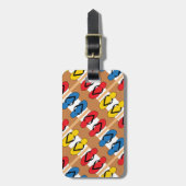 ビーチサンダルの原色ストライプパーソナライズされた ラゲッジタグ (正面縦)