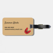 ビーチサンダルの原色ストライプパーソナライズされた ラゲッジタグ (裏面横)