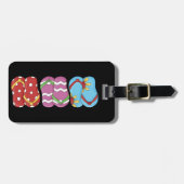 ビーチサンダルの名前入りな荷物のラベル ラゲッジタグ (正面横)