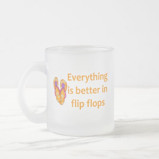 ビーチサンダルの向上 フロストグラスマグカップ (左)