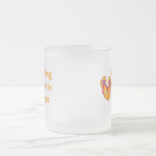 ビーチサンダルの向上 フロストグラスマグカップ (中央)