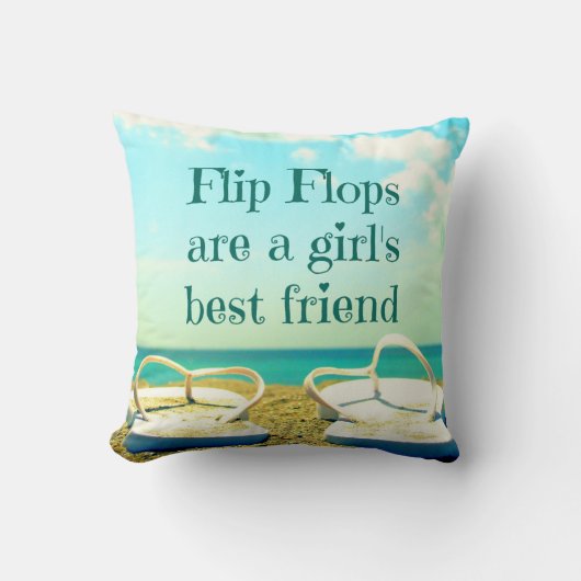 ビーチサンダルの引用文の枕 クッション (正面)