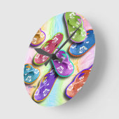 ビーチサンダルの柱時計 ラウンド壁時計 (傾斜)