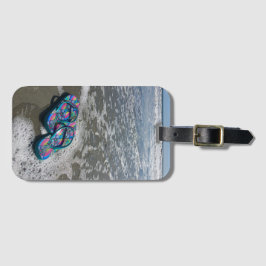 ビーチサンダルの荷物のラベルI ラゲッジタグ