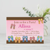 ビーチサンダルの誕生日の招待状の多く 招待状 (スタンド正面)