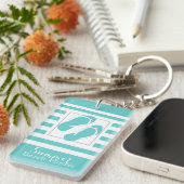 ビーチサンダルアクアストライプビーチハウス キーホルダー (正面右)