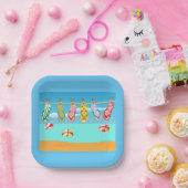 ビーチサンダルアットザビーチ ペーパープレート (パーティー)