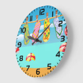 ビーチサンダルアットザビーチ ラージ壁時計 (傾斜)