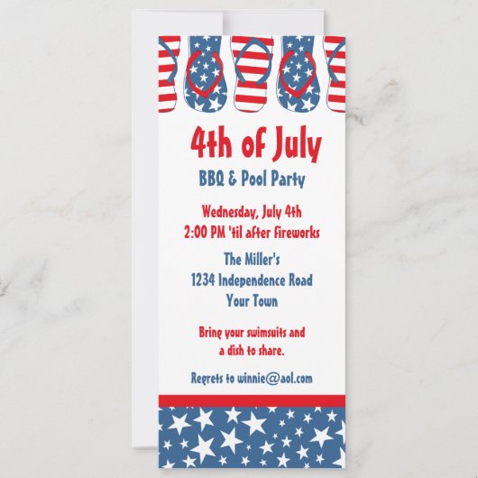 ビーチサンダルアメリカ 招待状 (正面)