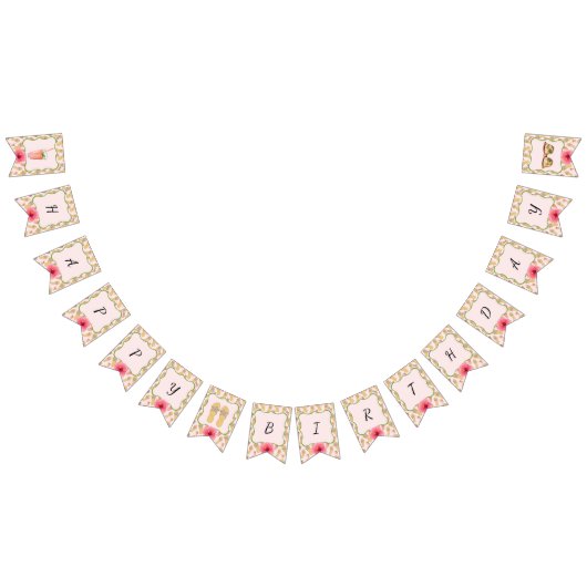 ビーチサンダルアンドレモネードハッピーバースデー バンティングフラッグ (全)