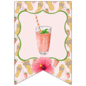 ビーチサンダルアンドレモネードハッピーバースデー バンティングフラッグ (第1の旗)