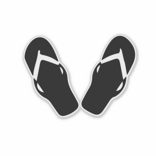 ビーチサンダルイラストレーション シール (正面)