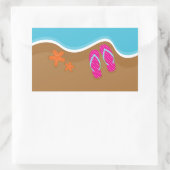 ビーチサンダルオンザサンド 長方形シール (バッグ)