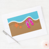 ビーチサンダルオンザサンド 長方形シール (封筒)