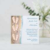 ビーチサンダルオンビーチ結婚式招待状 招待状 (スタンド正面)