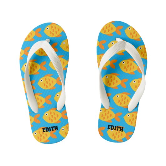 ビーチサンダルカスタムと金ゴールドデザイン キッズビーチサンダル (フットベッド)