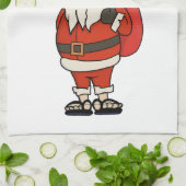 ビーチサンダルカスタムサンタクロース キッチンタオル (折り畳み)