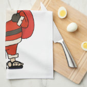 ビーチサンダルカスタムサンタクロース キッチンタオル (四つ折り)