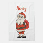 ビーチサンダルカスタムサンタクロース キッチンタオル (縦)