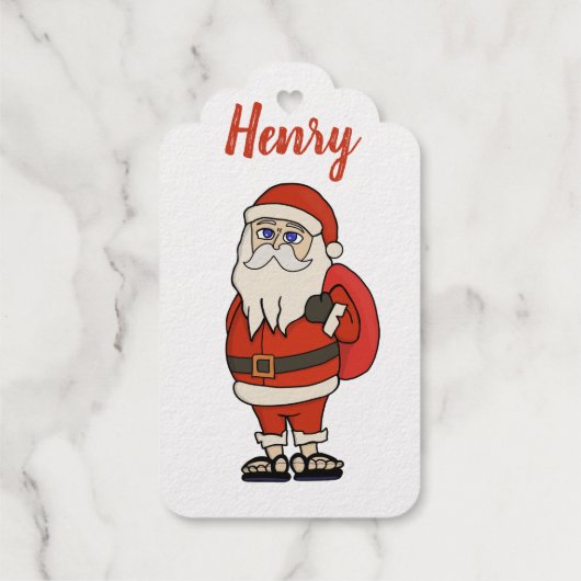 ビーチサンダルカスタムサンタクロース ギフトタグ (裏面)