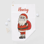 ビーチサンダルカスタムサンタクロース ゴルフタオル (インサイチュ)
