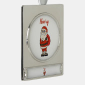 ビーチサンダルカスタムサンタクロース シルバープレートバナーオーナメント (右)