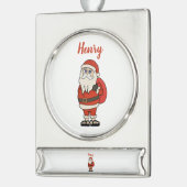 ビーチサンダルカスタムサンタクロース シルバープレートバナーオーナメント (左)