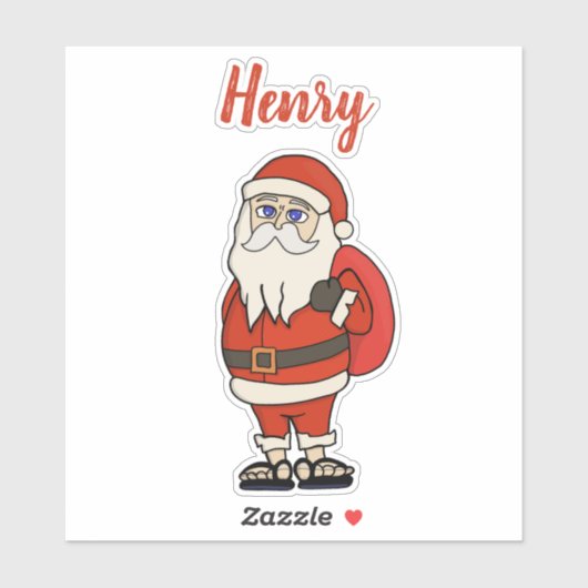 ビーチサンダルカスタムサンタクロース シール (シート)