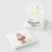 ビーチサンダルカスタムサンタクロース ストーンコースター (横)