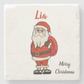 ビーチサンダルカスタムサンタクロース ストーンコースター (正面)