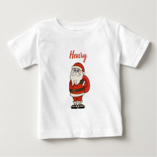 ビーチサンダルカスタムサンタクロース ベビーTシャツ