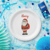 ビーチサンダルカスタムサンタクロース ペーパープレート (パーティー)
