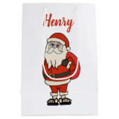 ビーチサンダルカスタムサンタクロース ミディアムペーパーバッグ (裏面)