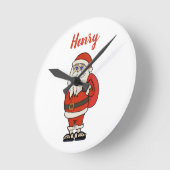ビーチサンダルカスタムサンタクロース ラウンド壁時計 (傾斜)