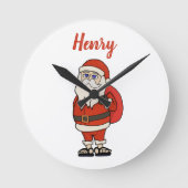 ビーチサンダルカスタムサンタクロース ラウンド壁時計 (正面)