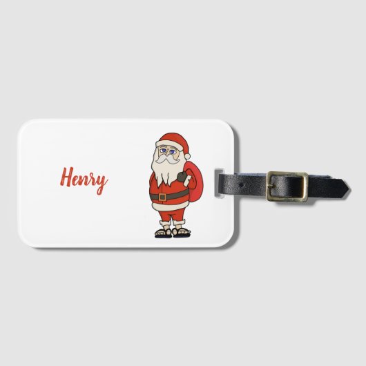 ビーチサンダルカスタムサンタクロース ラゲッジタグ (正面横)