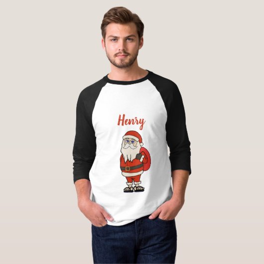 ビーチサンダルカスタムサンタクロース Tシャツ (正面フル)
