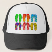 ビーチサンダルカラフルおもしろいビーチテーマサマーギフト キャップ (正面)