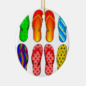 ビーチサンダルカラフルおもしろいビーチテーマサマーギフト セラミックオーナメント (右)