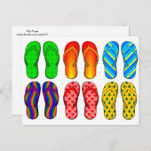 ビーチサンダルカラフルおもしろいビーチテーマサマーギフト ポストカード (正面/裏面)
