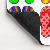 ビーチサンダルカラフルおもしろいビーチテーマサマーギフト マウスパッド (コーナー)