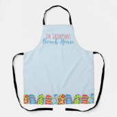 ビーチサンダルカラフルパーソナライズされたビーチハウス エプロン (正面)