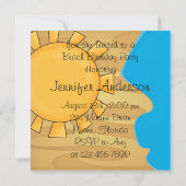 ビーチサンダルサングラスビーチバースデーパーティー 招待状 (裏面)