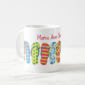 ビーチサンダルズトロピカルサマーおもしろいビーチサンダル コーヒーマグカップ (正面左)